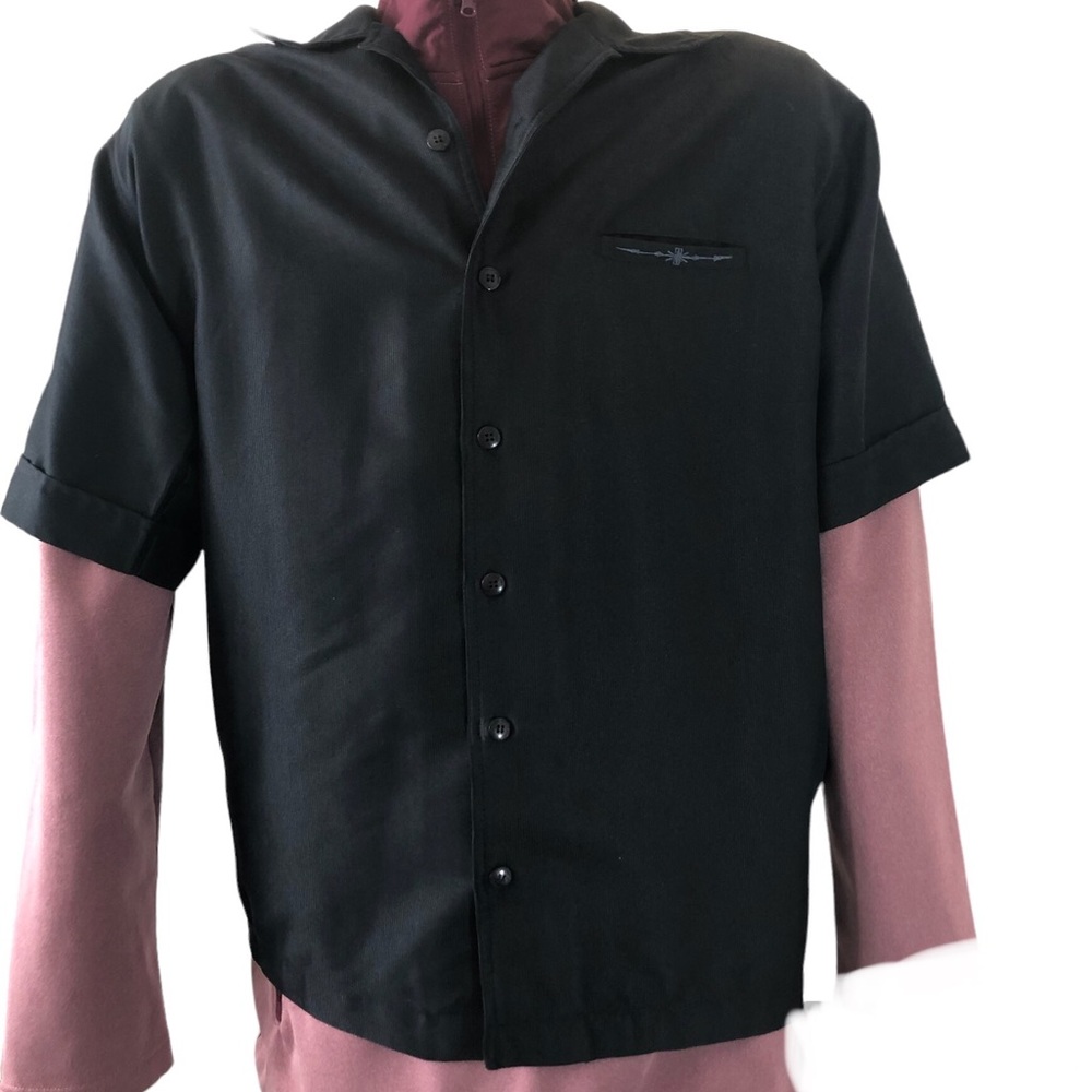 Coup De Lux Power Flite 2000 Black Short Sleeve Size XL Rayon Poly Blend
